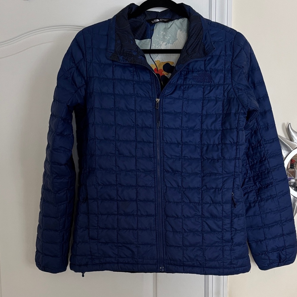 The North Face Ladies THERMOBALL ECO PRIMALOFT Blue Quilted Jacket-M